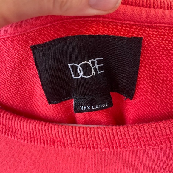 DOPE men’s 3XL (measures like an XL) red crewneck logo sweatshirt - Picture 2 of 5